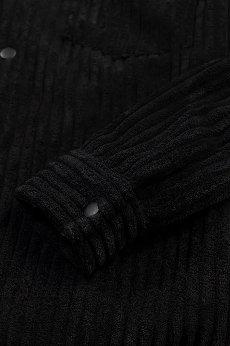 Plush Pulse Black Overshirt