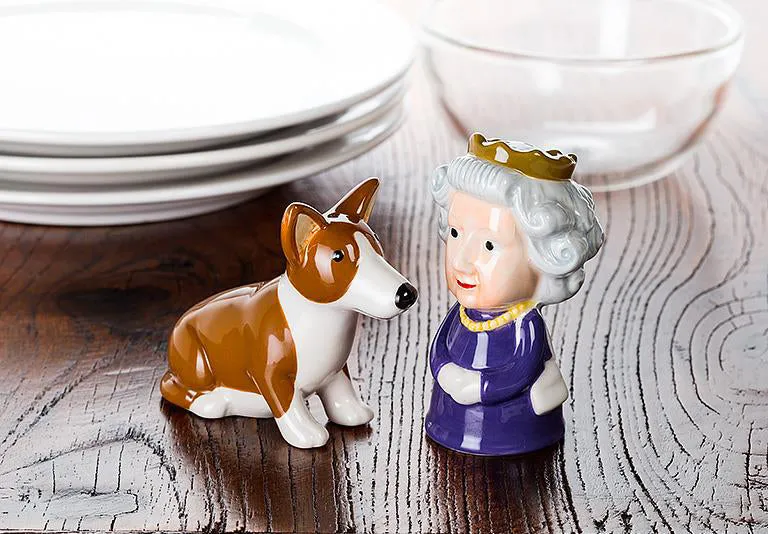 Queen & Corgi Salt & Pepper Shakers