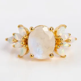 Rainbow Moonstone and Opal Candy Crush Ring