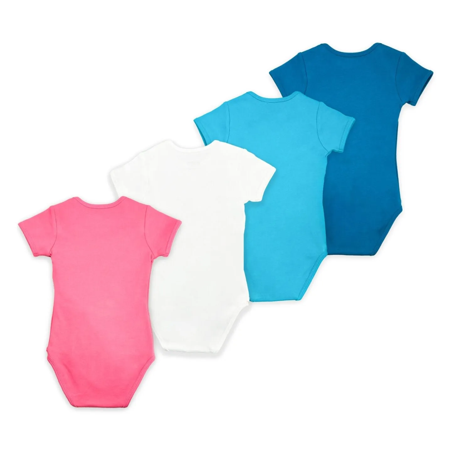 Rainbow Safari Baby Easyeo Rompers 4 Pc Bundle (Pink)