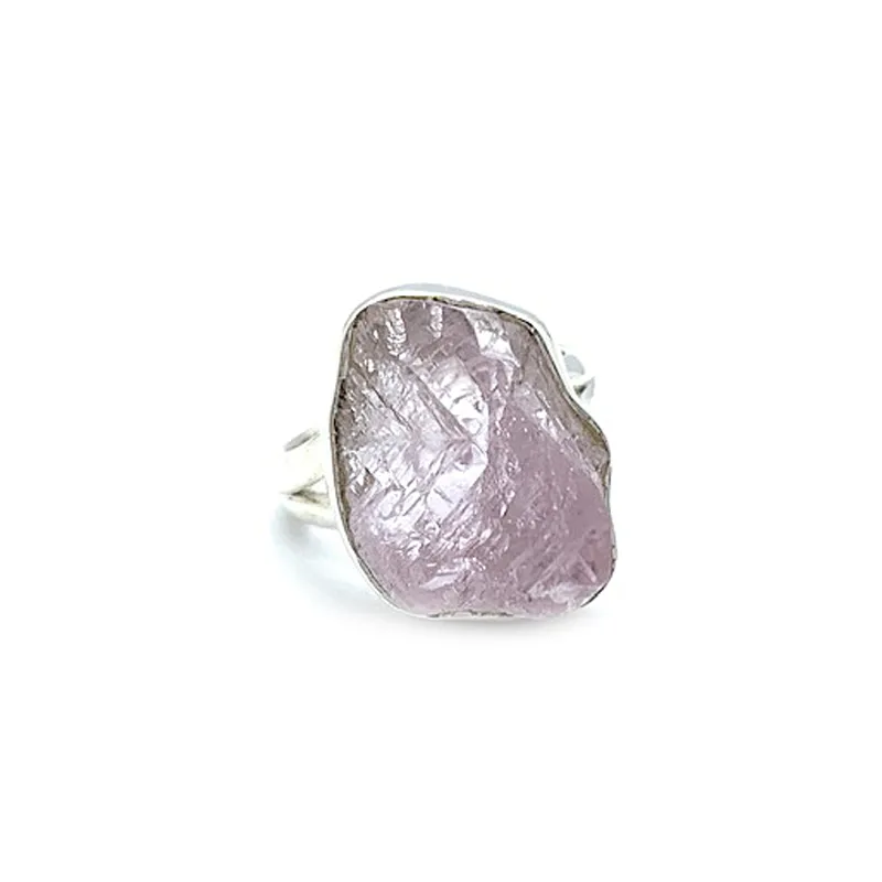 Raw Kunzite Boho Gemstone Ring