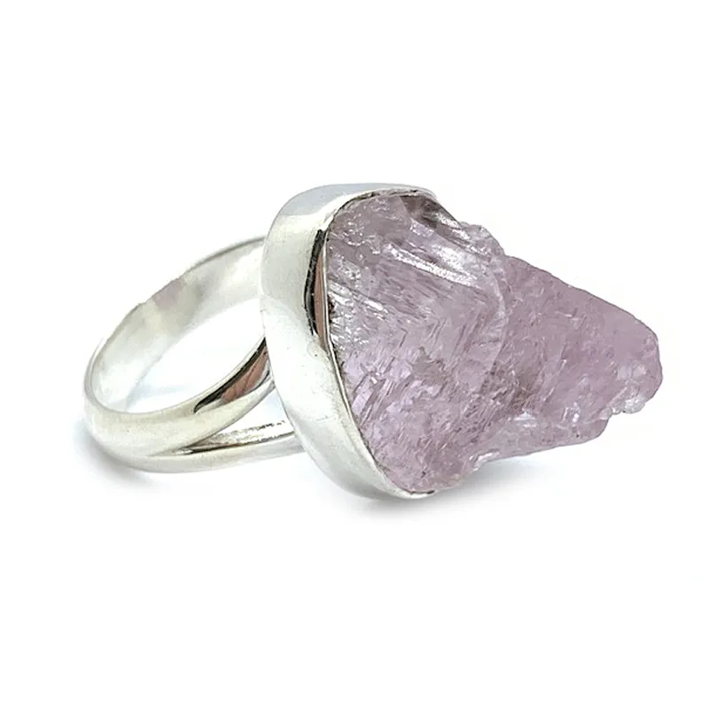 Raw Kunzite Boho Gemstone Ring