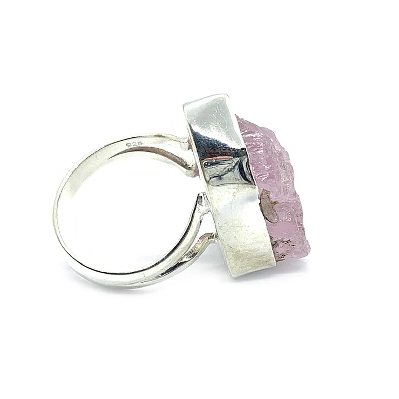 Raw Kunzite Boho Gemstone Ring