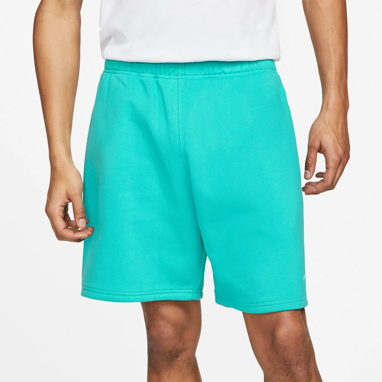 SOLOSWOOSH FLEECE SHORT WASHED TEAL WHITE