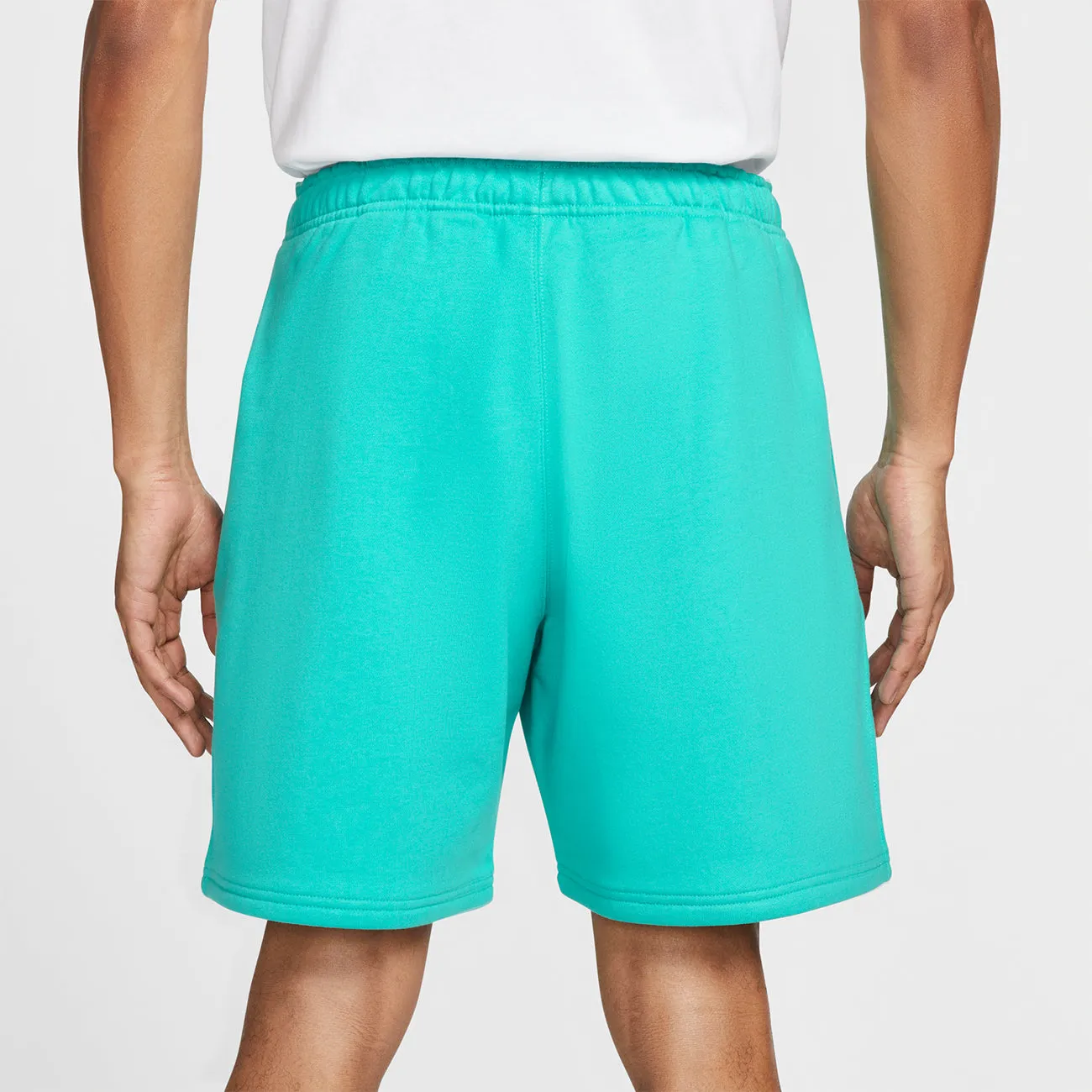 SOLOSWOOSH FLEECE SHORT WASHED TEAL WHITE