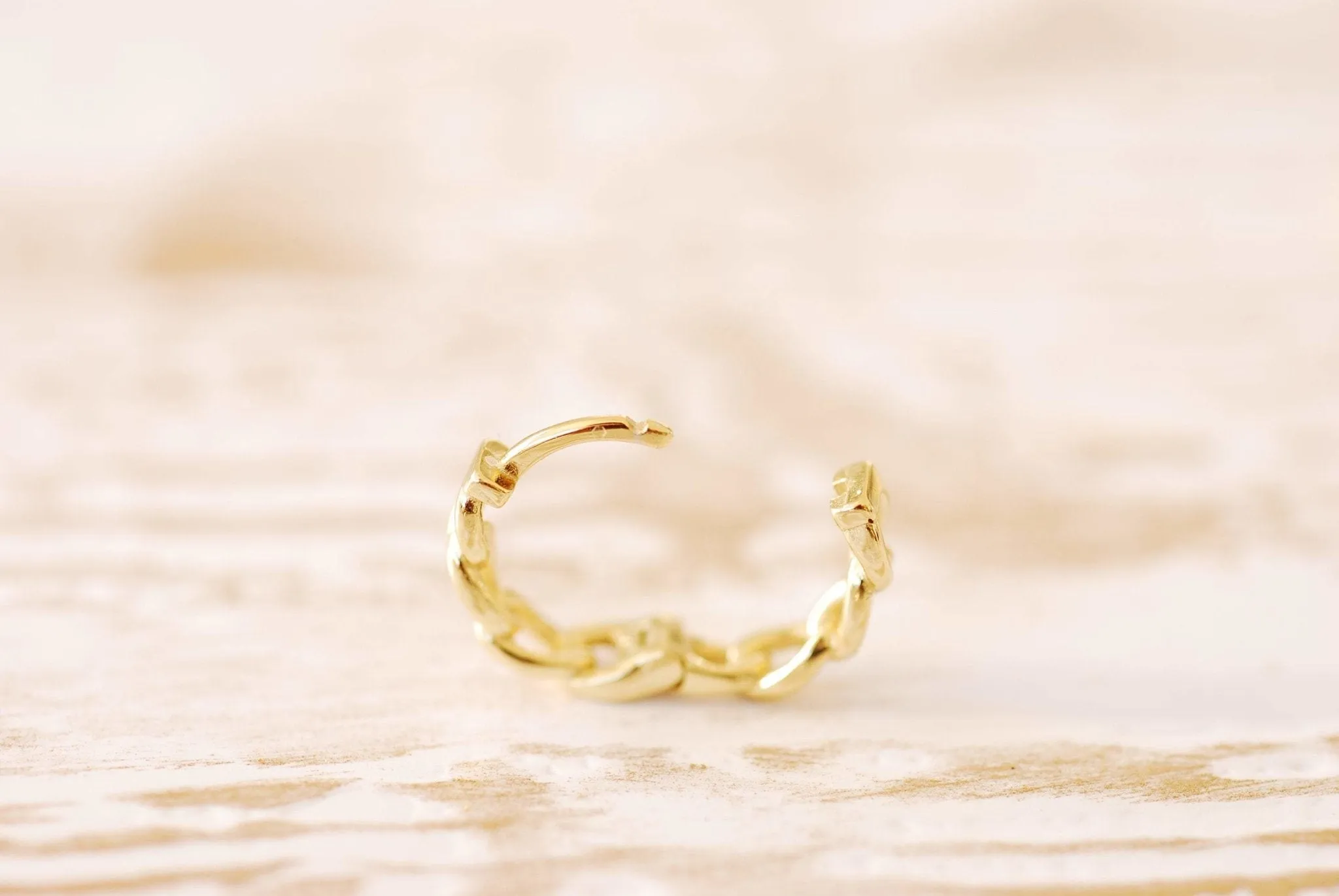 Sterling Silver Or Gold Chunky Hoop Earrings Cuban Chain Hoop Stud Earrings Round Hoops Punk Minimalist Gold Huggie Hoop Earrings