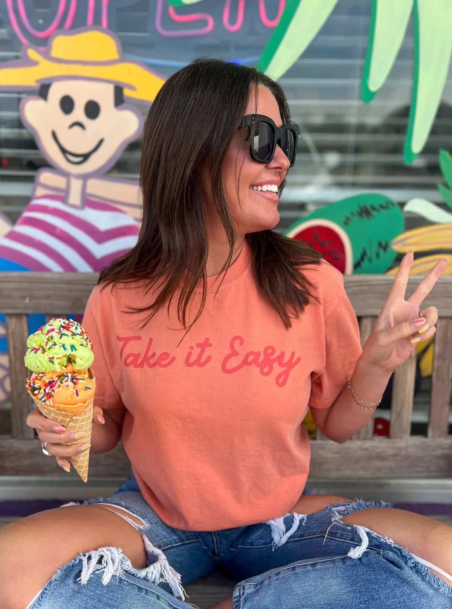 {TAKE IT EASY} Terra Cotta Crew Neck Tee