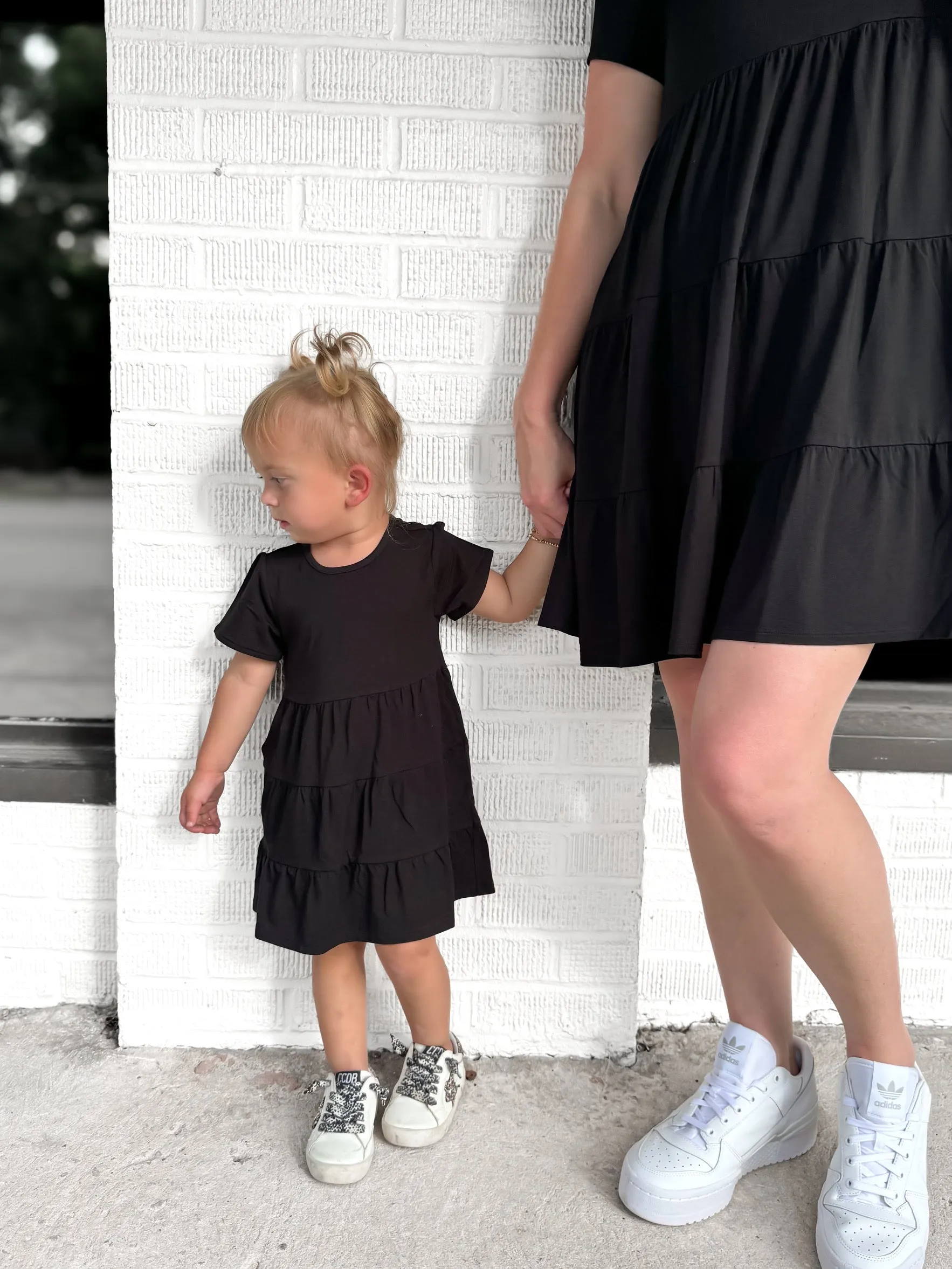 Tiered Jersey Dress - Black