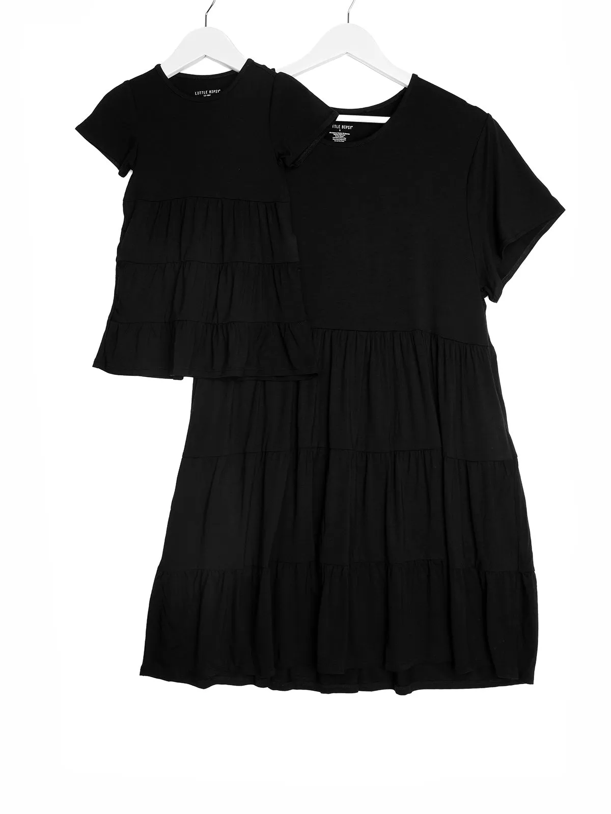 Tiered Jersey Dress - Black