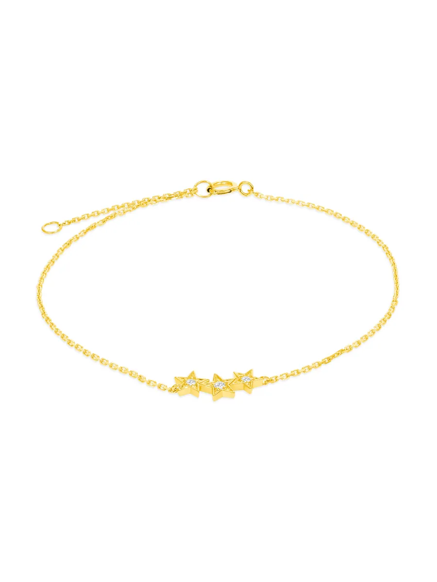 Trio Star Bracelet 14K