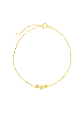 Trio Star Bracelet 14K