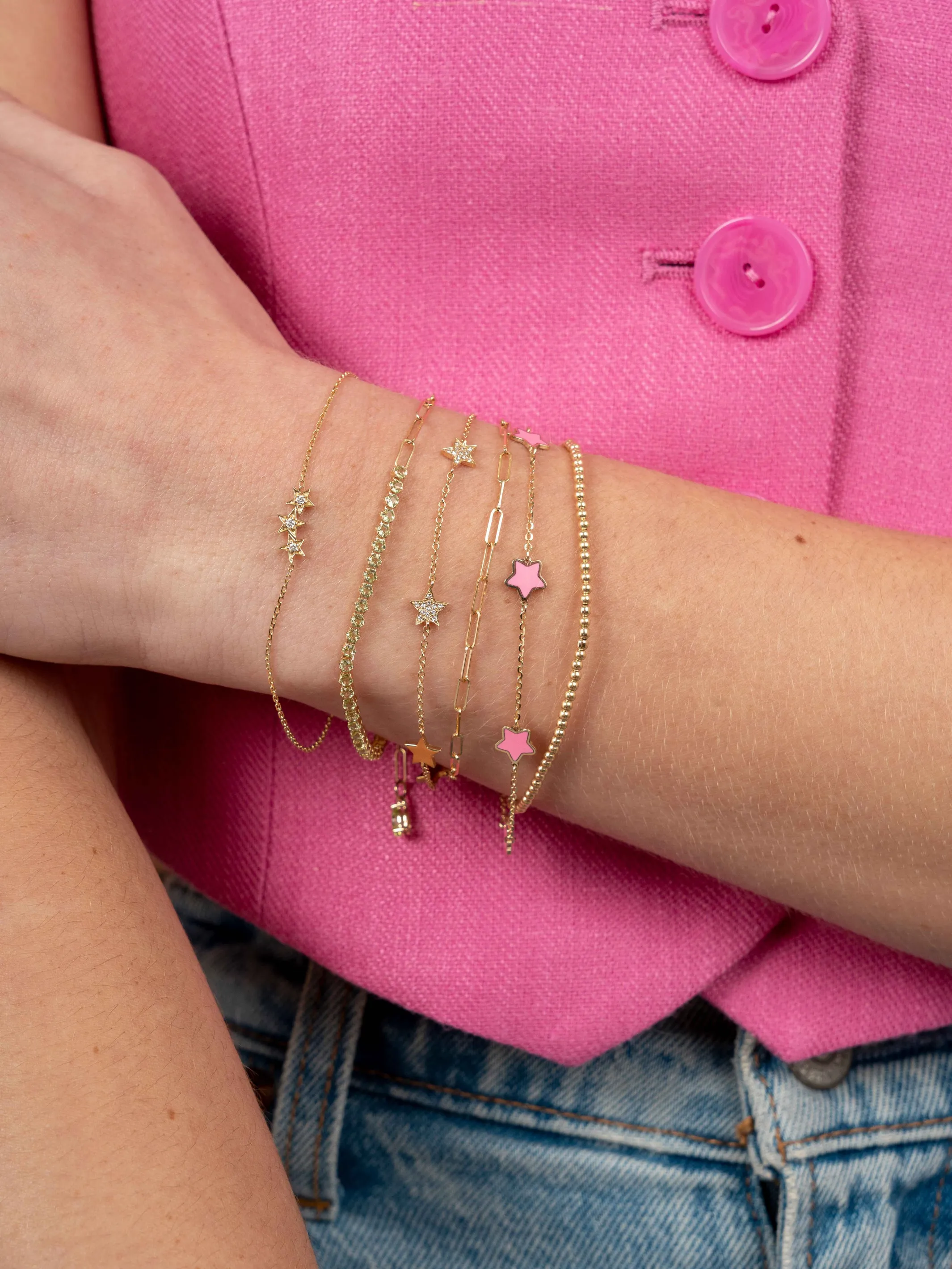 Trio Star Bracelet 14K