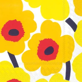 Unikko Cocktail Napkins - (red or yellow)