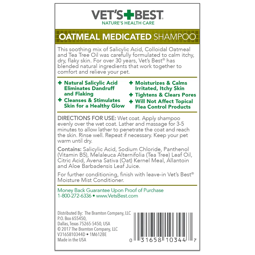 Vet's Best Oatmeal Medicated Shampoo 16oz